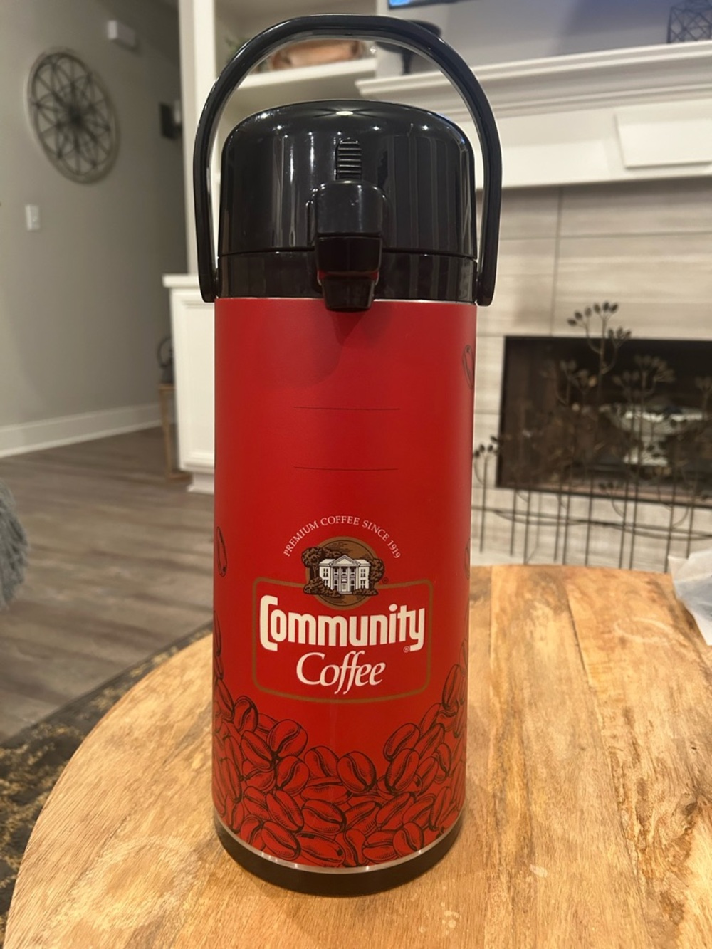 Community Coffee Red Insulated Airpot/Airpump Coffee Dispenser